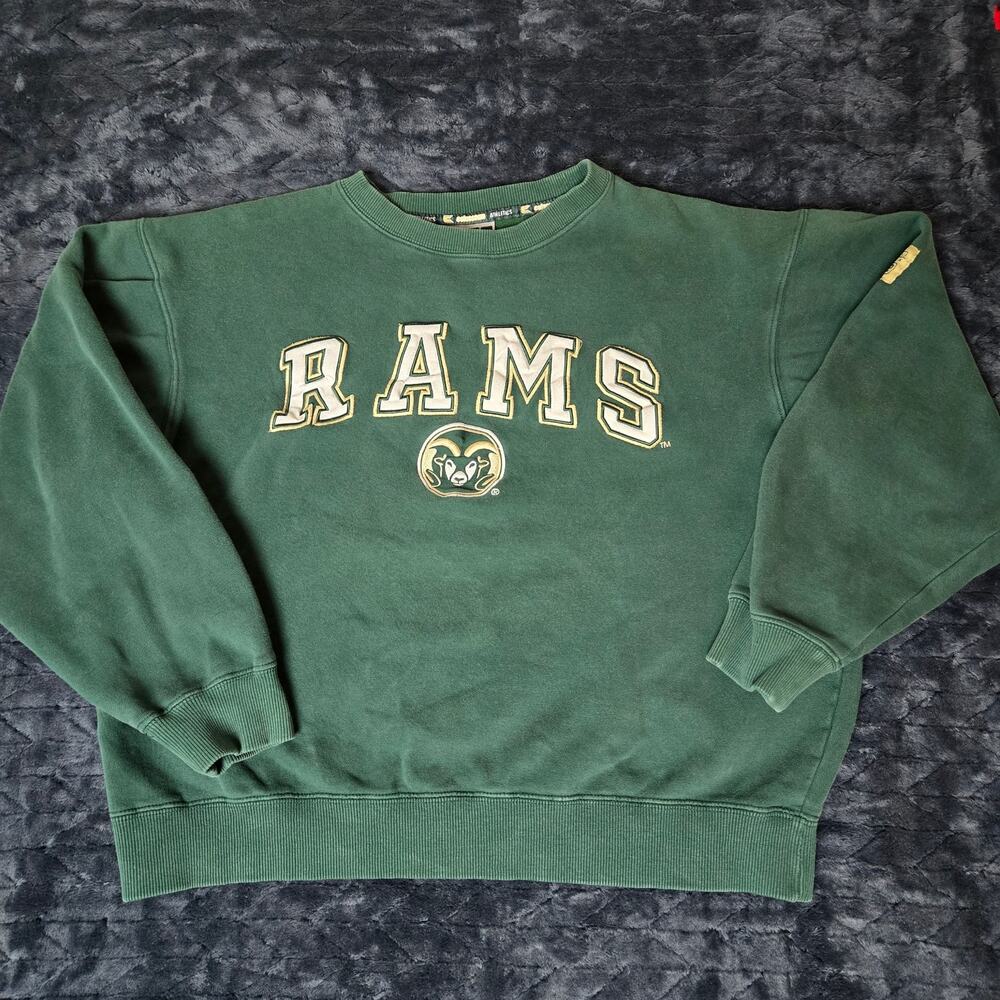 VTG 90s Colorado State Rams Green Women's Crewneck Sweatshirt Pullover - Size L